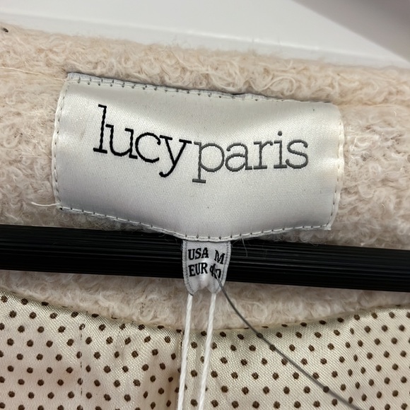 Lucy Paris cream Feather/Fur Coat - Picture 4 of 4